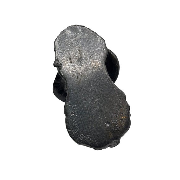 Vintage Pewter Sculpture Of Man With Sombrero Rowing Boat Figurine - Picture 2 of 4